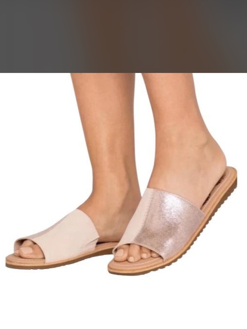 SOREL Two-Tone Slide Sandals in Blush and Rose
